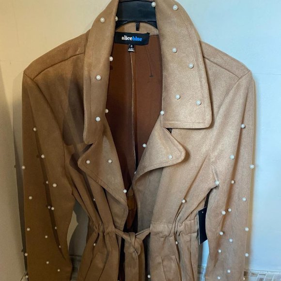 Alice Blue | Jackets & Coats | Tan Jacket W Pearls Newsz S